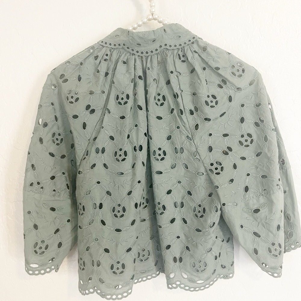 REBECCA TAYLOR MINA EYELET BLOUSE Size 2 - Picture 3 of 5